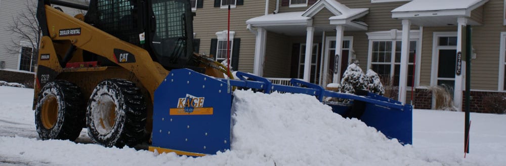 Innovative skidsteer snow plow attachments