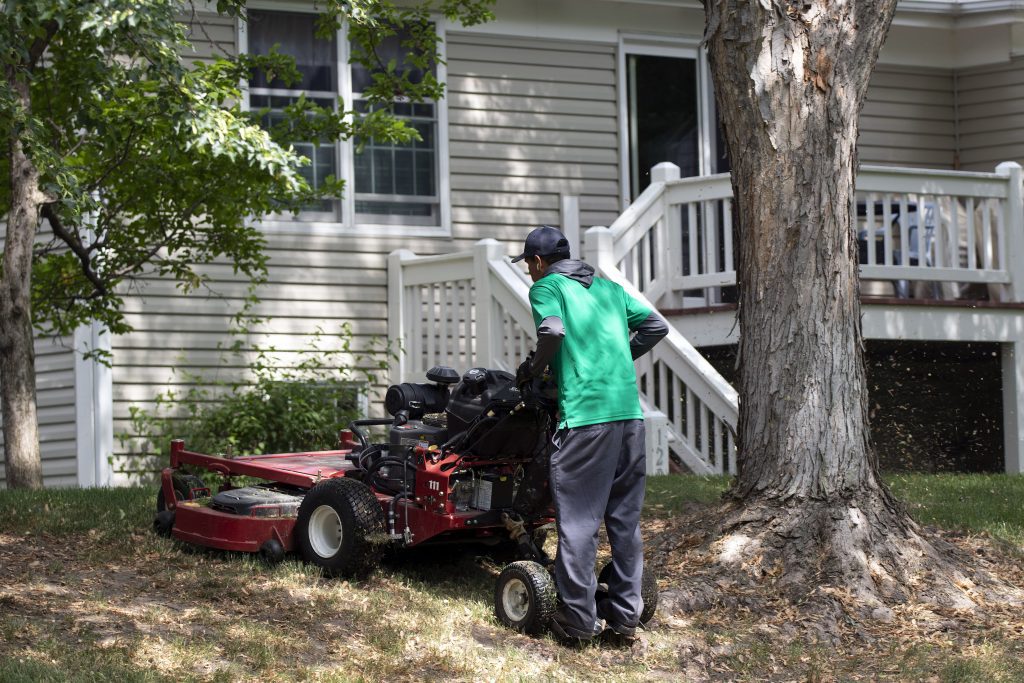 Walk Behind Mower on Incline
