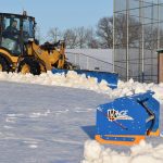 Front end loader snow plow