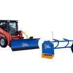 SnowFire Skid Steer Snow Plow Attachment on Kubota