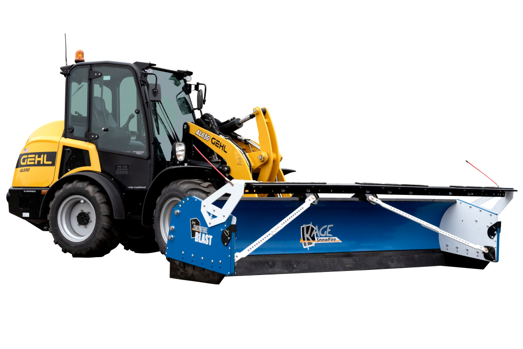 SnowFire Blast Snow Pusher Wheel Loader Attachment