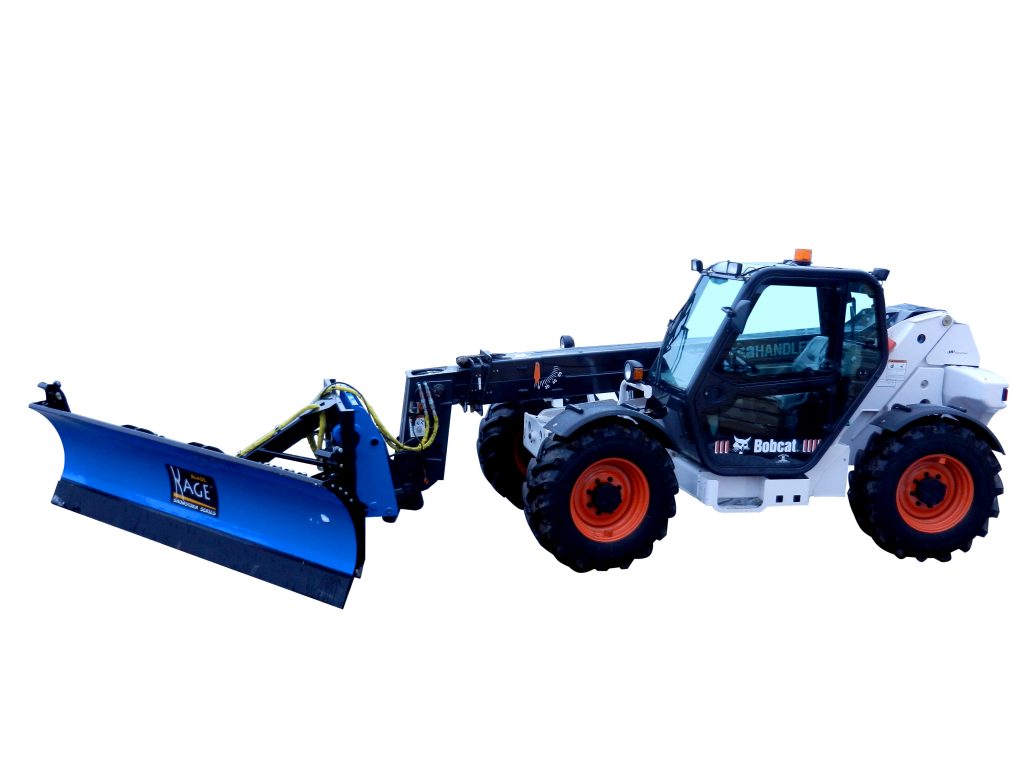 blade snow plow on bobcat telehandler