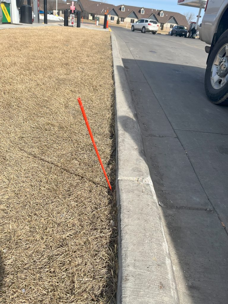 Driveway Marker at Gas Station